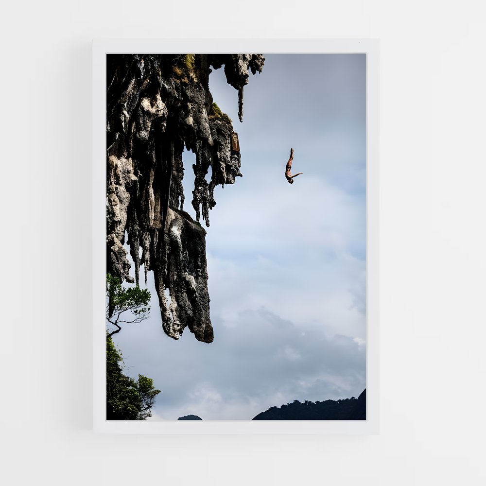 Poster L'Accroché des Cimes – affiche Plongeon de falaise (vue 3)